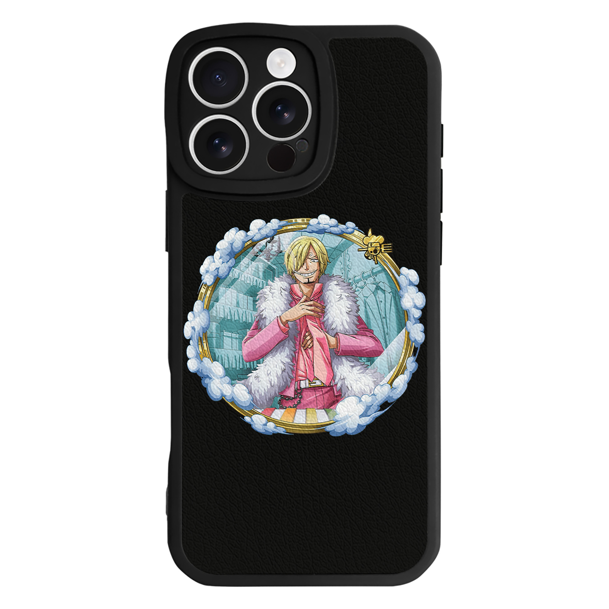 （画像用） ワンピース サンジ ONE PIECE Sanji 【iPhone 16シリーズ対応】シリコンスマホケース（レザー調） 材質：シリコン